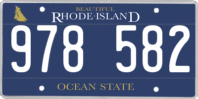 RI license plate 978582