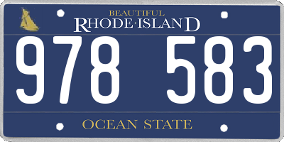 RI license plate 978583