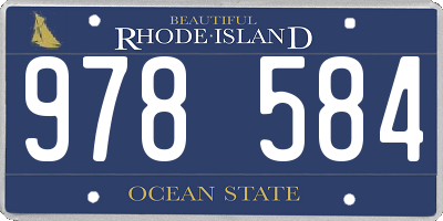 RI license plate 978584