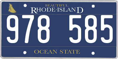 RI license plate 978585