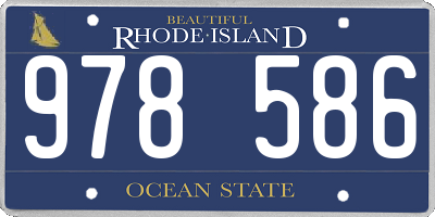RI license plate 978586