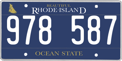 RI license plate 978587