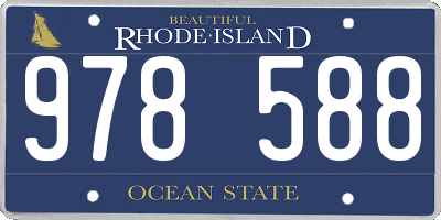 RI license plate 978588