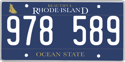 RI license plate 978589