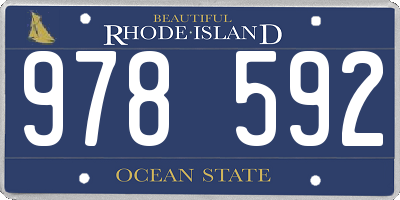RI license plate 978592