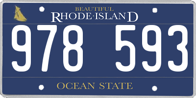 RI license plate 978593