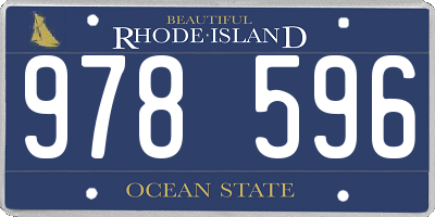 RI license plate 978596