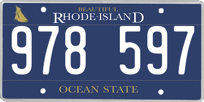 RI license plate 978597