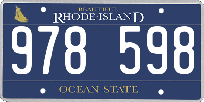 RI license plate 978598