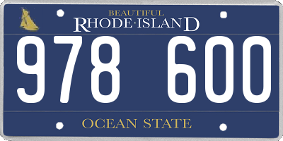 RI license plate 978600