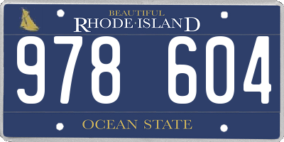 RI license plate 978604