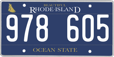 RI license plate 978605