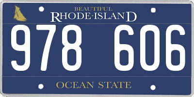RI license plate 978606