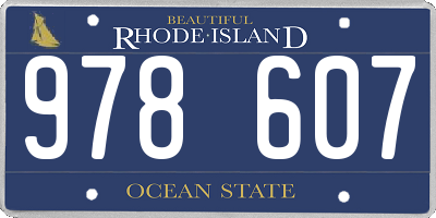 RI license plate 978607