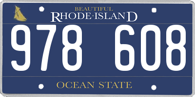 RI license plate 978608