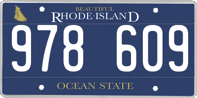 RI license plate 978609