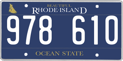 RI license plate 978610