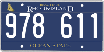 RI license plate 978611