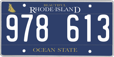 RI license plate 978613