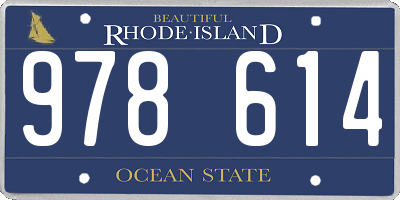 RI license plate 978614