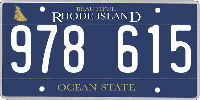 RI license plate 978615