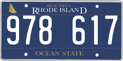 RI license plate 978617