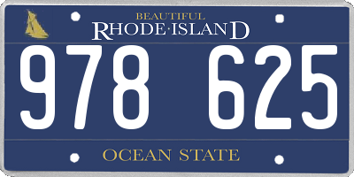 RI license plate 978625