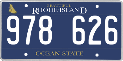 RI license plate 978626