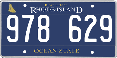 RI license plate 978629