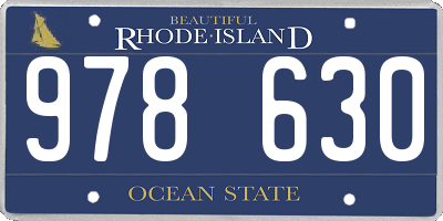 RI license plate 978630