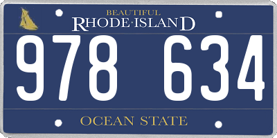 RI license plate 978634