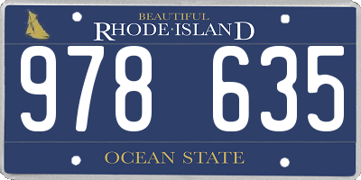 RI license plate 978635