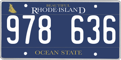 RI license plate 978636