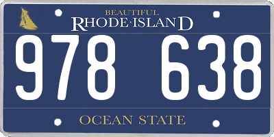 RI license plate 978638