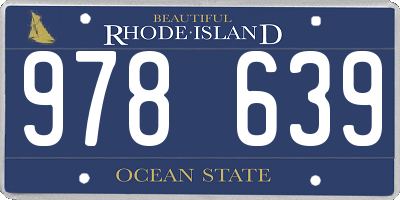 RI license plate 978639