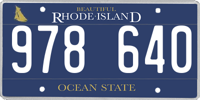 RI license plate 978640