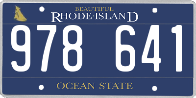 RI license plate 978641