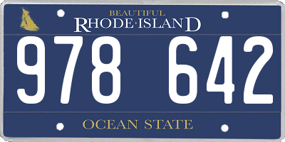RI license plate 978642