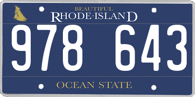 RI license plate 978643