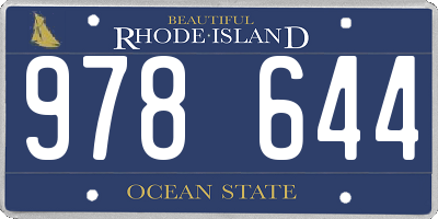 RI license plate 978644