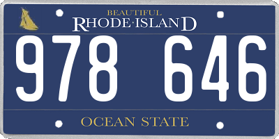 RI license plate 978646