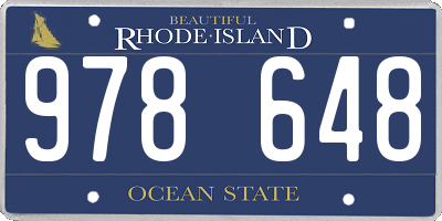 RI license plate 978648