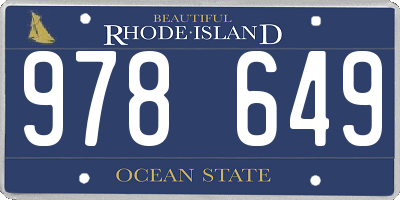 RI license plate 978649