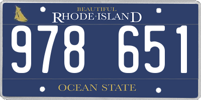 RI license plate 978651
