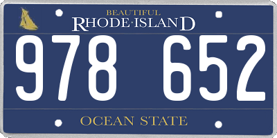 RI license plate 978652