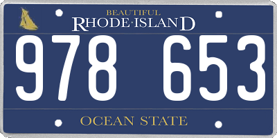 RI license plate 978653
