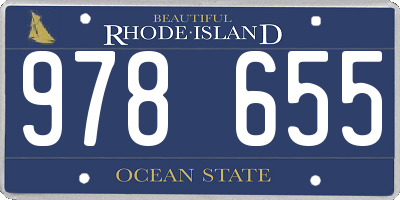 RI license plate 978655