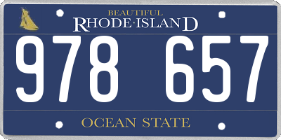 RI license plate 978657