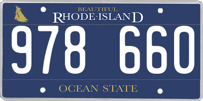 RI license plate 978660