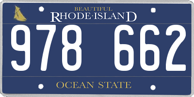 RI license plate 978662
